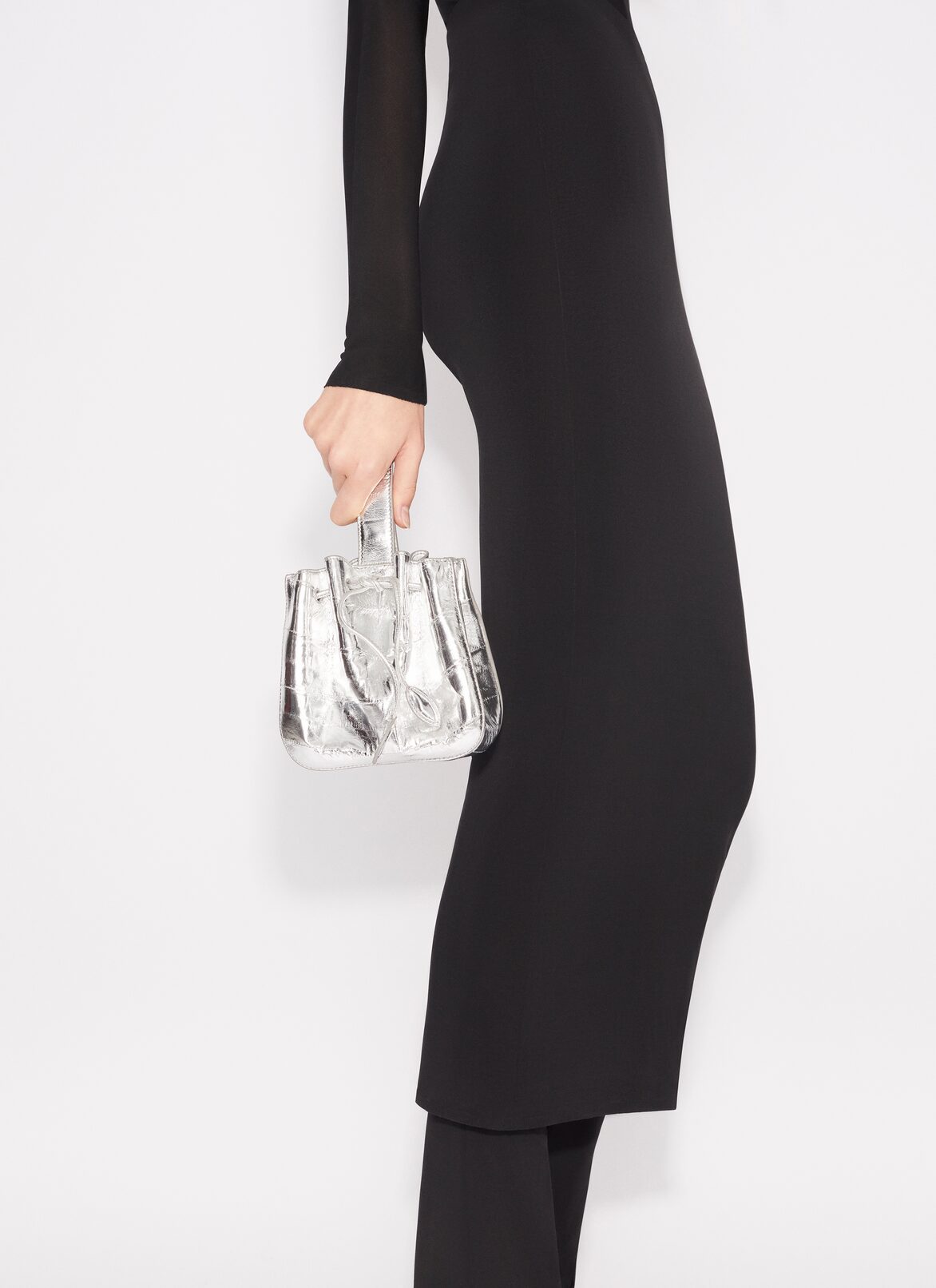 ROSE MARIE BAG IN CALFSKIN ALAÏA SILVER ROSE MARIE BAG IN CALFSKIN
